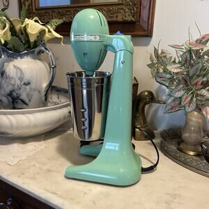 Hamilton Beach 65250 DrinkMaster Mixer Stainless Cup Jadeite Green Retro WORKS